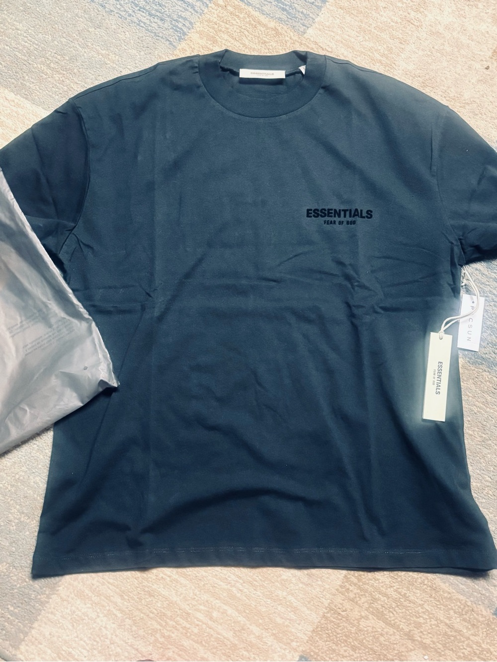 Essentials Men’s Black Short Sleeve Crew T-Shirt with Chest Logo